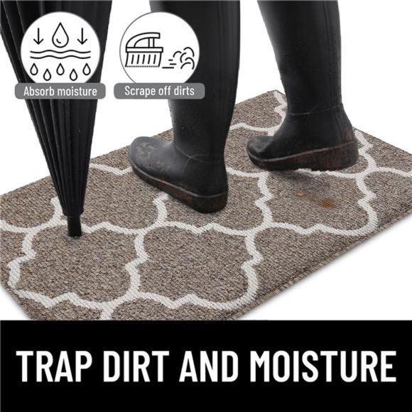 Indoor Door Mat, 36x24, Non-Slip Absorbent Resist Dirt Entrance Mat, Washable - Picture 4 of 6